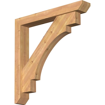 Ekena Millwork Merced Slat Smooth Bracket w/ Offset Brace, Western Red Cedar, 5 1/2"W x 38"D x 38"H BKT0604X38X38MRC06SWR